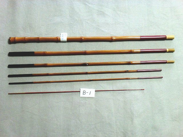 和竿と釣り道具,竿作り教室の銀座東作釣具店です。竹竿 漆仕上げ 